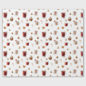 Kerstkoekjes & Drankjes Cadeaupapier (Vlak)