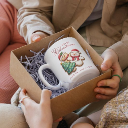 Kerstkoekjes en aangepaste naam Vrolijk kerstfeest Koffiemok