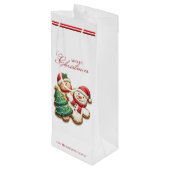 Kerstkoekjes en aangepaste naam wit wijn cadeautas (Achterkant Gekanteld)