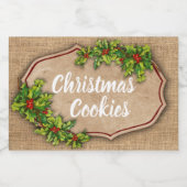 Kerstkoekjes en andere goodies Label Voedselcontainer Etiket (Enkel label)