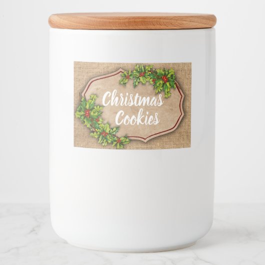 Kerstkoekjes en andere goodies Label Voedselcontainer Etiket (Voorkant)
