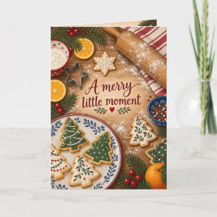 Kerstkoekjes en Bakken Warme Wensen Kaart