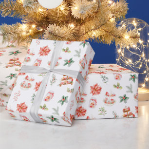 Kerstkoekjes en bladgroen rood cadeaupapier