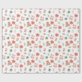 Kerstkoekjes en bladgroen rood cadeaupapier (Vlak)