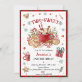 Kerstkoekjes en cacao 2e verjaardagsfeestje kaart (Voorkant)