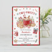 Kerstkoekjes en cacao 2e verjaardagsfeestje kaart (Staand voorkant)