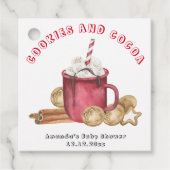 Kerstkoekjes en cacao baby shower bedankjes labels (Voorkant)