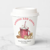 Kerstkoekjes en cacao baby shower papieren bekers (Voorkant)