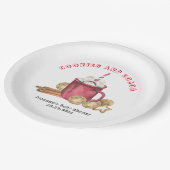 Kerstkoekjes en cacao baby shower papieren bordje (Gekanteld)