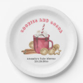 Kerstkoekjes en cacao baby shower papieren bordje (Voorkant)