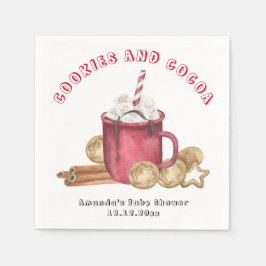 Kerstkoekjes en cacao baby shower servet
