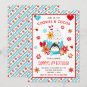 Kerstkoekjes en cacao Birthday Blue Kaart (Voorkant / Achterkant)