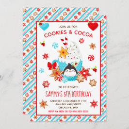 Kerstkoekjes en cacao Birthday Blue Kaart