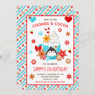 Kerstkoekjes en cacao Birthday Blue Kaart
