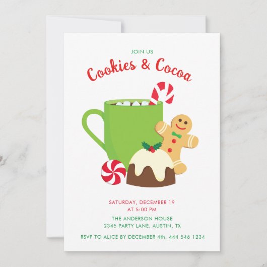 KERSTKOEKJES EN CACAO KAART (Voorkant)