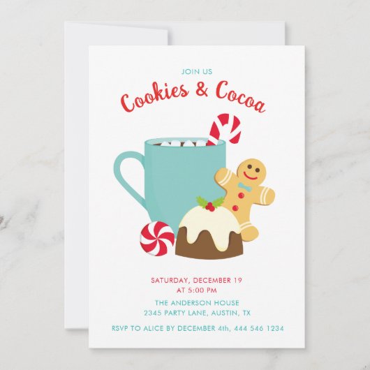 KERSTKOEKJES EN CACAO KAART (Voorkant)