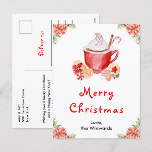 Kerstkoekjes en Cacao Rode Prettig Kerstfeest Feestdagenkaart