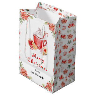 Kerstkoekjes en Cacao Rode Zalig Kerstfeest Medium Cadeauzakje