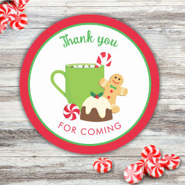 KERSTKOEKJES EN CACAO RONDE STICKER