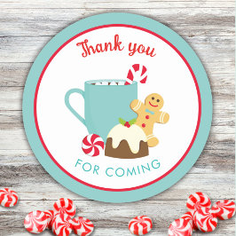 KERSTKOEKJES EN CACAO RONDE STICKER