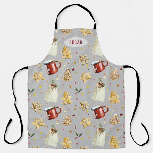Kerstkoekjes en cacao schort (Voorkant)