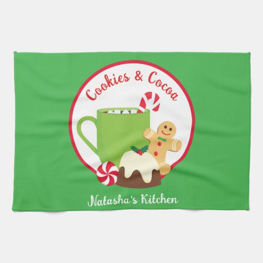 KERSTKOEKJES EN CACAO THEEDOEK (Horizontaal)