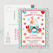 Kerstkoekjes en Cacao Verjaardag Blauw Briefkaart (Voorkant / Achterkant)