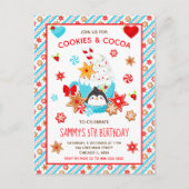 Kerstkoekjes en Cacao Verjaardag Blauw Briefkaart (Voorkant)