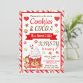 Kerstkoekjes en cacao-verjaardag kaart (Staand voorkant)