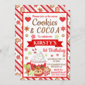 Kerstkoekjes en cacao-verjaardag kaart (Voorkant / Achterkant)