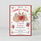 Kerstkoekjes en Cacao Verjaardag uitnodiging (Staand voorkant)