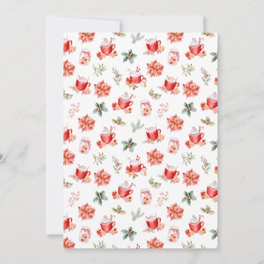 Kerstkoekjes en cacao verjaardagsfeestje rood kaart (Achterkant)