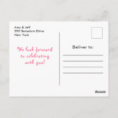 Kerstkoekjes en cacao verjaardagsfeestje roze briefkaart (Achterkant)