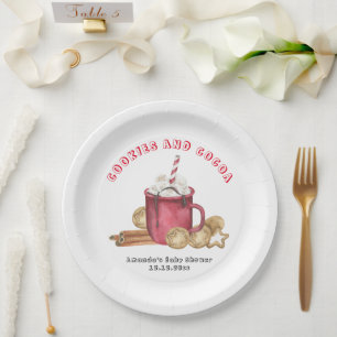 Kerstkoekjes en cacaobaby shower papieren bordje
