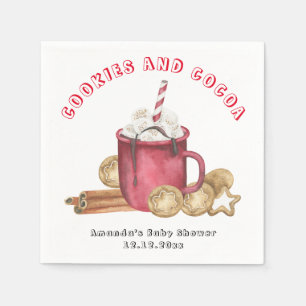 Kerstkoekjes en cacaobabyfeestje servet