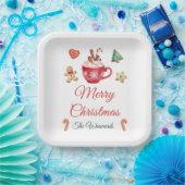Kerstkoekjes en cacaofeest papieren bordje (Feest)