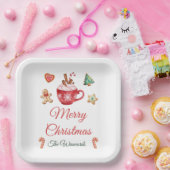Kerstkoekjes en cacaofeest papieren bordje (Feest)