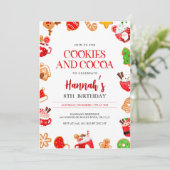Kerstkoekjes en cacaofeestdag kaart (Staand voorkant)