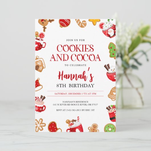 Kerstkoekjes en cacaofeestdag kaart (Staand voorkant)