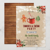 Kerstkoekjes en cacaoinvitaton kaart (Voorkant / Achterkant)