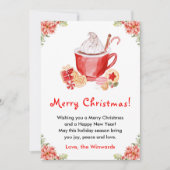Kerstkoekjes en cacaorode Kerstmis Feestdagenkaart (Voorkant)