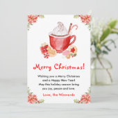 Kerstkoekjes en cacaorode Kerstmis Feestdagenkaart (Staand voorkant)
