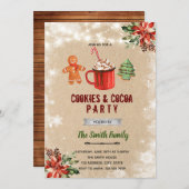 Kerstkoekjes en cacaouitnodiging kaart (Voorkant / Achterkant)