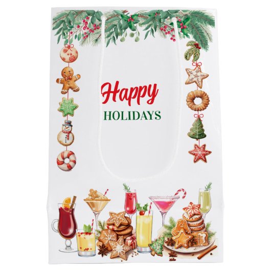 Kerstkoekjes en cocktails medium cadeauzakje (Achterkant)