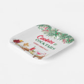 Kerstkoekjes en cocktails op vakantie papieren bordje (Gebogen)