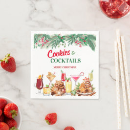Kerstkoekjes en cocktails op vakantie servet