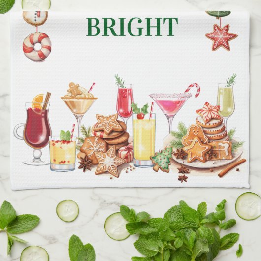 Kerstkoekjes en cocktails theedoek (Gevouwen)