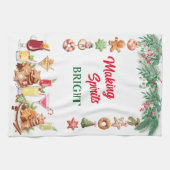 Kerstkoekjes en cocktails theedoek (Horizontaal)