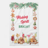 Kerstkoekjes en cocktails theedoek (Verticaal)