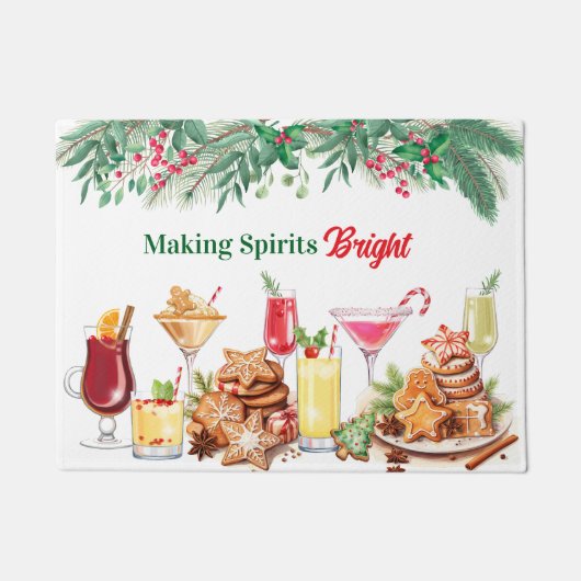 Kerstkoekjes en cocktails vakantie deurmat (Voorkant)